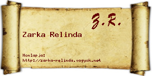 Zarka Relinda névjegykártya